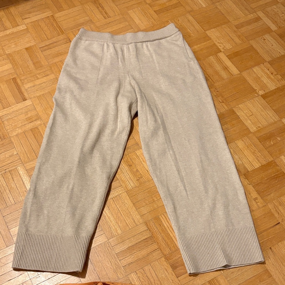 Free People Cozy Cream Knit Pants NWOT